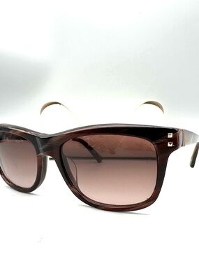 Valentino V653S 620 Sunglasses Marbled Brown Rockstud Square Made in Italy Case